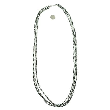 Navajo Pearl Strands Necklace - 4mm, 5mm, 6mm x 42inch Combo